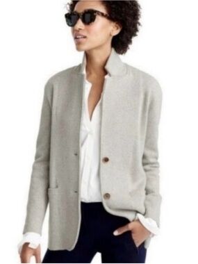 J. Crew Mercantile Gray Cotton Sweater Blazer Blazerette